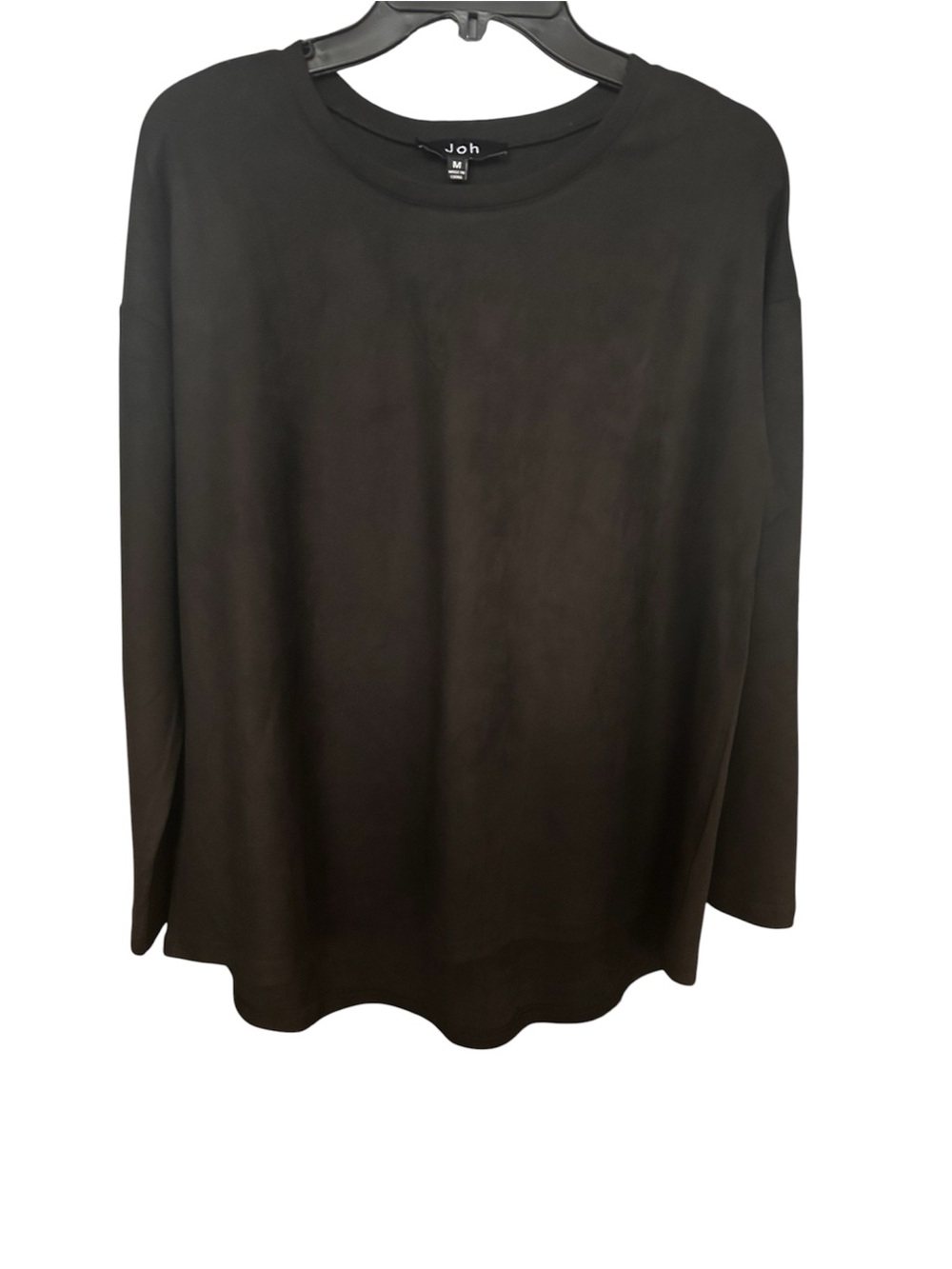Joh Relaxed Scoop-Neck Long Sleeve Top - Black